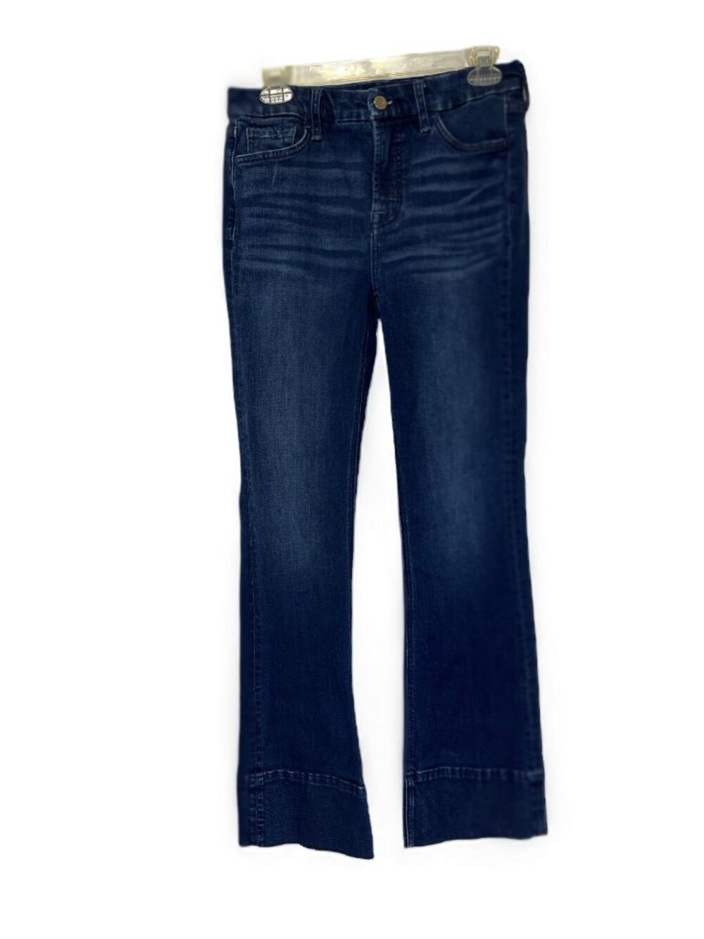 JEN7 7 For All Mankind Slim Bootcut Jeans Women 6 Med Wash High Hem Cuff Boho